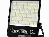 2 x led floodlight 600w – 6400k koud wit - zwart – ip65 – borneo-600 - afbeelding 3 van  6