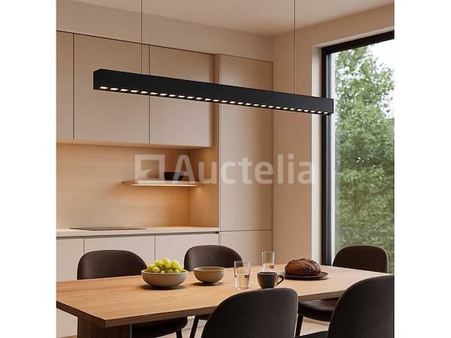 2 x led lineaire hanglamp – 35w – 120cm – ip20 – zwart – inclusief montageset - afbeelding 3 van  6