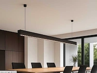 2 x led lineaire hanglamp – 35w – 120cm – ip20 – zwart – inclusief montageset - afbeelding 2 van  6