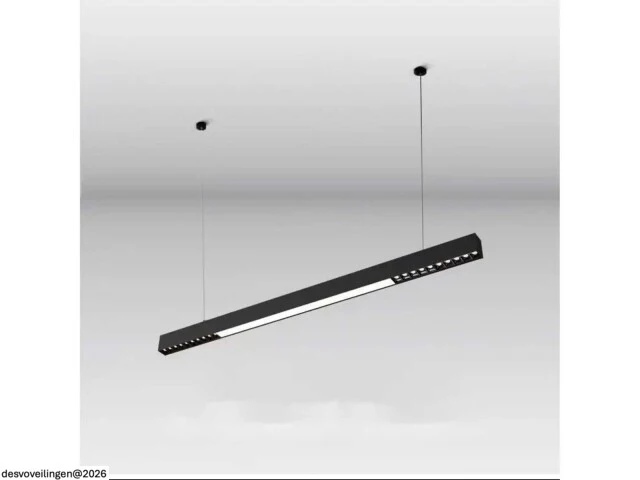 2 x led lineaire hanglamp – 35w – 120cm – ip20 – zwart – inclusief montageset - afbeelding 3 van  6