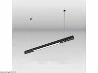 2 x led lineaire hanglamp – 35w – 120cm – ip20 – zwart – inclusief montageset - afbeelding 3 van  6