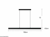 2 x led lineaire hanglamp – 35w – 120cm – ip20 – zwart – inclusief montageset - afbeelding 4 van  6