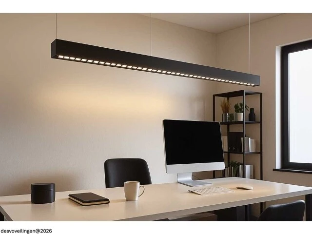 2 x led lineaire hanglamp – 35w – 120cm – ip20 – zwart – inclusief montageset - afbeelding 2 van  7