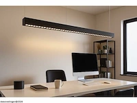 2 x led lineaire hanglamp – 35w – 120cm – ip20 – zwart – inclusief montageset - afbeelding 2 van  7