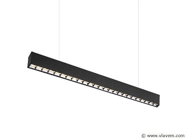 2 x led lineaire hanglamp – 35w – 120cm – ip20 – zwart – inclusief montageset - afbeelding 4 van  5