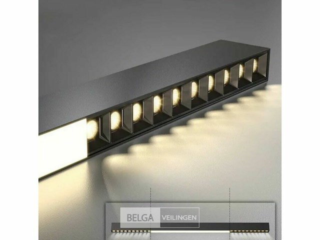 2 x led lineaire hanglamp – 35w – 120cm – ip20 – zwart – inclusief montageset - afbeelding 6 van  6