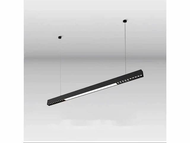 2 x led lineaire hanglamp – 35w – 120cm – ip20 – zwart – inclusief montageset - afbeelding 2 van  5