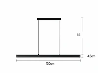 2 x led lineaire hanglamp – 35w – 120cm – ip20 – zwart – inclusief montageset - afbeelding 6 van  6