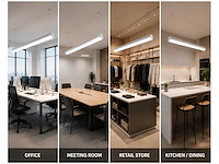 2 x led linear hanglamp 40w – 3cct instelbaar - wit – avenue 3cct - afbeelding 3 van  5