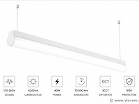2 x led linear hanglamp 40w – 3cct instelbaar - wit – avenue 3cct - afbeelding 2 van  5