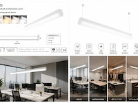 2 x led linear hanglamp 40w – 3cct instelbaar - wit – avenue 3cct - afbeelding 5 van  5
