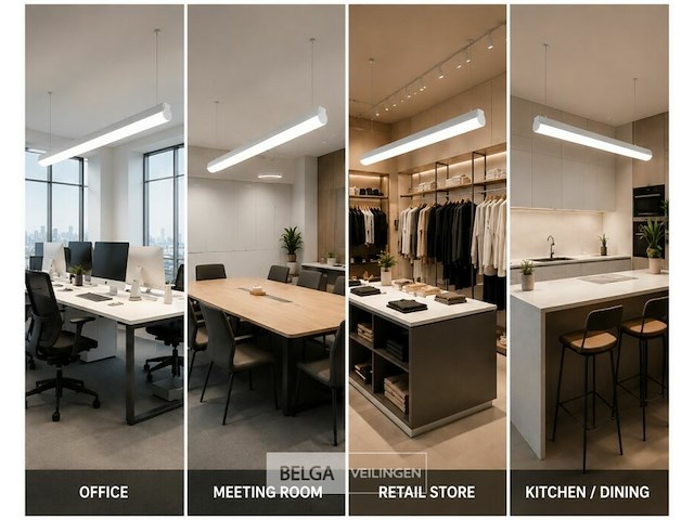 2 x led linear hanglamp 40w – 3cct instelbaar - wit – avenue 3cct - afbeelding 4 van  6
