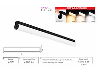 2 x led linear hanglamp 40w – 3cct instelbaar - zwart – avenue 3cct - afbeelding 3 van  4