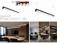 2 x led linear hanglamp 40w – 3cct instelbaar - zwart – avenue 3cct - afbeelding 6 van  6