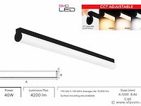 2 x led linear hanglamp 40w – 3cct instelbaar - zwart – avenue 3cct - afbeelding 4 van  5