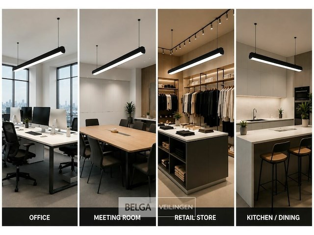 2 x led linear hanglamp 40w – 3cct instelbaar - zwart – avenue 3cct - afbeelding 4 van  6
