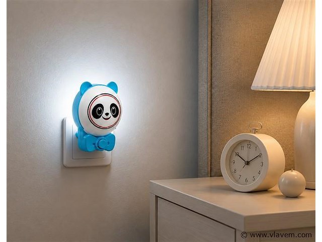 2 x led nachtlamp 1w – 2cct instelbaar - panda design – ip20 – andy 2cct - afbeelding 1 van  5