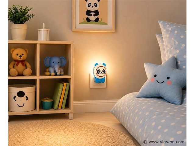 2 x led nachtlamp 1w – 2cct instelbaar - panda design – ip20 – andy 2cct - afbeelding 3 van  5