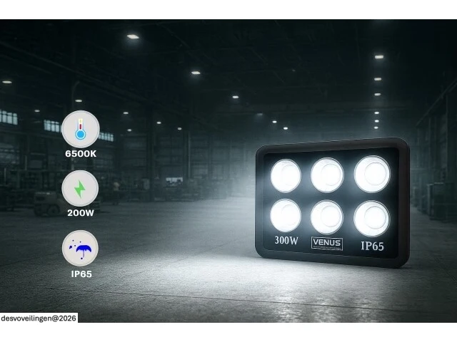 2 x led schijnwerper 300w – 6500k koud wit – ip65 – eyes-300 - afbeelding 4 van  6