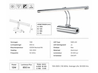 2 x led spiegel / schilderijlamp 12w – 4200k neutraal wit - chroom – ip45 – anka-12 - afbeelding 1 van  5