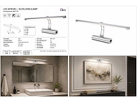 2 x led spiegel / schilderijlamp 12w – 4200k neutraal wit - chroom – ip45 – anka-12 - afbeelding 5 van  5