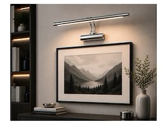 2 x led spiegel / schilderijlamp 12w – 4200k neutraal wit - chroom – ip45 – anka-12 - afbeelding 1 van  6
