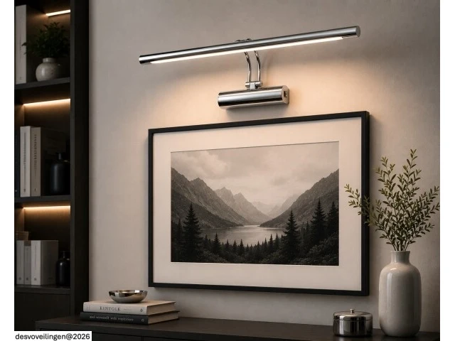 2 x led spiegel / schilderijlamp 12w – 4200k neutraal wit - chroom – ip45 – anka-12 - afbeelding 2 van  6