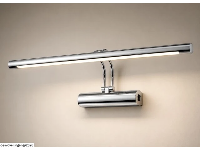2 x led spiegel / schilderijlamp 12w – 4200k neutraal wit - chroom – ip45 – anka-12 - afbeelding 3 van  6