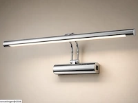 2 x led spiegel / schilderijlamp 12w – 4200k neutraal wit - chroom – ip45 – anka-12 - afbeelding 3 van  6