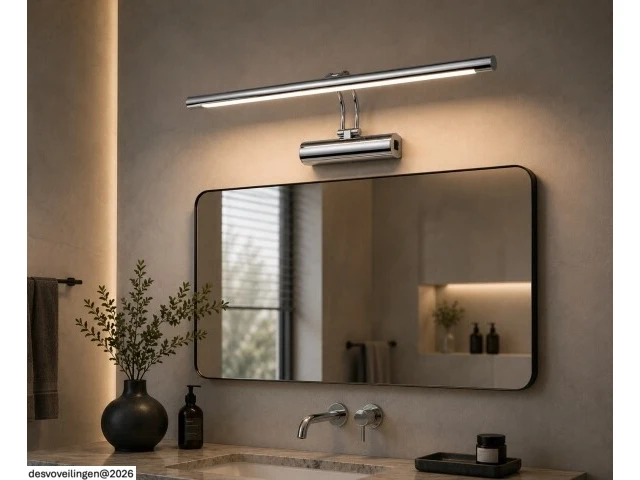 2 x led spiegel / schilderijlamp 12w – 4200k neutraal wit - chroom – ip45 – anka-12 - afbeelding 4 van  6