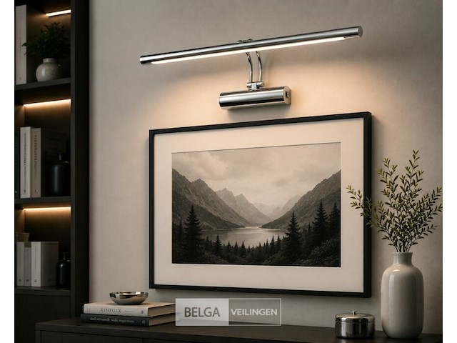 2 x led spiegel / schilderijlamp 12w – 4200k neutraal wit - chroom – ip45 – anka-12 - afbeelding 2 van  6