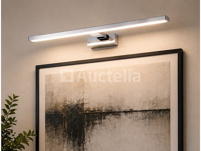 2 x led spiegel / schilderijlamp 12w – 4200k neutraal wit - chroom – ip45 – leylek-12 - afbeelding 1 van  5