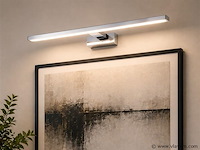 2 x led spiegel / schilderijlamp 12w – 4200k neutraal wit - chroom – ip45 – leylek-12 - afbeelding 1 van  5