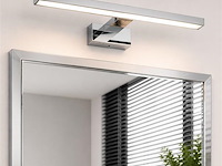 2 x led spiegel / schilderijlamp 12w – 4200k neutraal wit - chroom – ip45 – leylek-12 - afbeelding 3 van  5