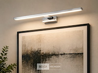2 x led spiegel / schilderijlamp 12w – 4200k neutraal wit - chroom – ip45 – leylek-12 - afbeelding 1 van  6