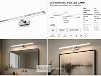 2 x led spiegel / schilderijlamp 12w – 4200k neutraal wit - chroom – ip45 – leylek-12 - afbeelding 6 van  6