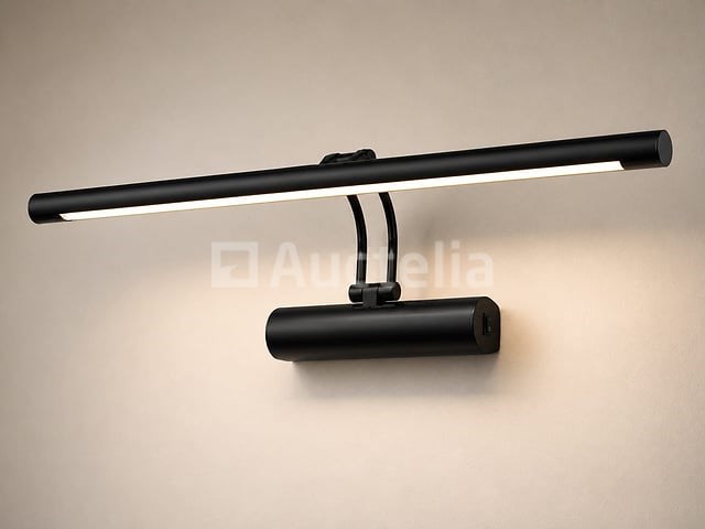 2 x led spiegel / schilderijlamp 12w – 4200k neutraal wit - zwart – ip45 – anka-12 - afbeelding 1 van  5