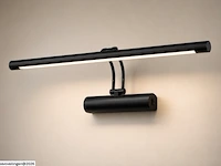 2 x led spiegel / schilderijlamp 12w – 4200k neutraal wit - zwart – ip45 – anka-12 - afbeelding 3 van  6