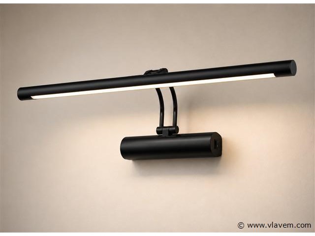 2 x led spiegel / schilderijlamp 12w – 4200k neutraal wit - zwart – ip45 – anka-12 - afbeelding 2 van  5
