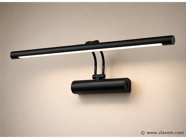 2 x led spiegel / schilderijlamp 12w – 4200k neutraal wit - zwart – ip45 – anka-12 - afbeelding 2 van  5