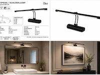 2 x led spiegel / schilderijlamp 12w – 4200k neutraal wit - zwart – ip45 – anka-12 - afbeelding 5 van  5