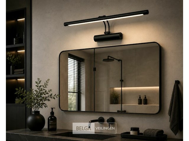 2 x led spiegel / schilderijlamp 12w – 4200k neutraal wit - zwart – ip45 – anka-12 - afbeelding 1 van  6