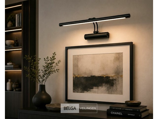 2 x led spiegel / schilderijlamp 12w – 4200k neutraal wit - zwart – ip45 – anka-12 - afbeelding 4 van  6
