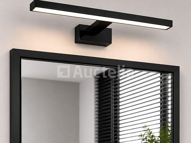 2 x led spiegel / schilderijlamp 12w – 4200k neutraal wit - zwart – ip45 – leylek-12 - afbeelding 1 van  5
