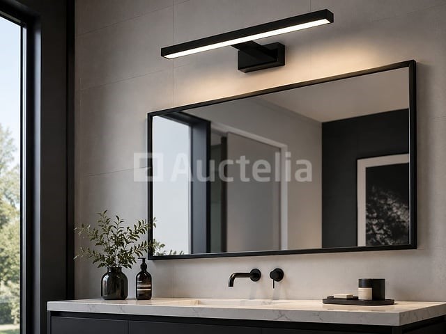 2 x led spiegel / schilderijlamp 12w – 4200k neutraal wit - zwart – ip45 – leylek-12 - afbeelding 3 van  5
