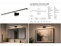 2 x led spiegel / schilderijlamp 12w – 4200k neutraal wit - zwart – ip45 – leylek-12 - afbeelding 5 van  5