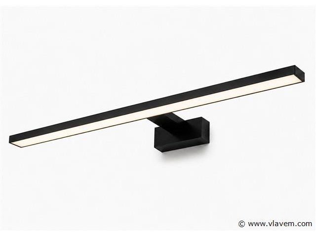 2 x led spiegel / schilderijlamp 12w – 4200k neutraal wit - zwart – ip45 – leylek-12 - afbeelding 2 van  5