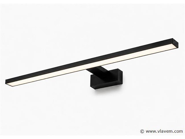 2 x led spiegel / schilderijlamp 12w – 4200k neutraal wit - zwart – ip45 – leylek-12 - afbeelding 2 van  5