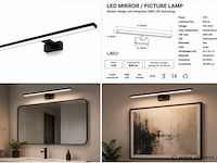 2 x led spiegel / schilderijlamp 12w – 4200k neutraal wit - zwart – ip45 – leylek-12 - afbeelding 5 van  5