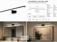 2 x led spiegel / schilderijlamp 12w – 4200k neutraal wit - zwart – ip45 – leylek-12 - afbeelding 6 van  6